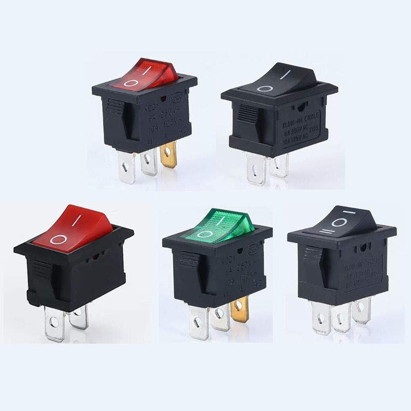 Kcd Pin Pin On Off Rocker Switch A V With Red Green Light Switch