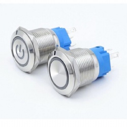 12/16/19/22mm Waterproof Metal Push Button Switch LED Light Momentary Latching Car Engine Flat circular button Power Switch